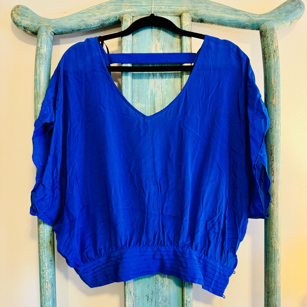 Bebe NWT blue silk top